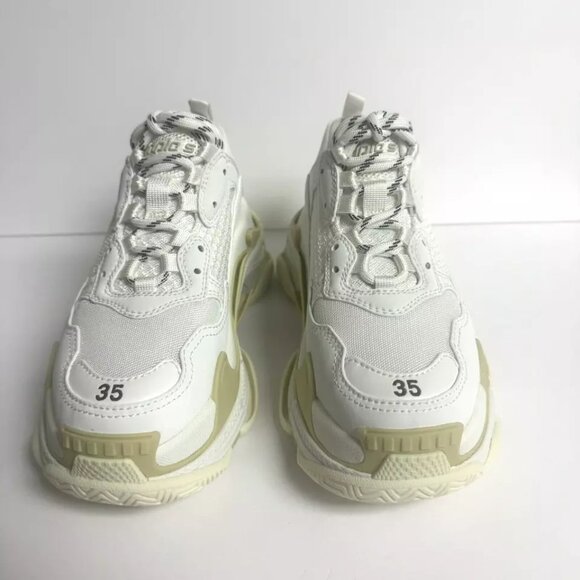 Balenciaga Womens Triple S Sneaker White Size EU35 C US5 - Picture 3 of 7